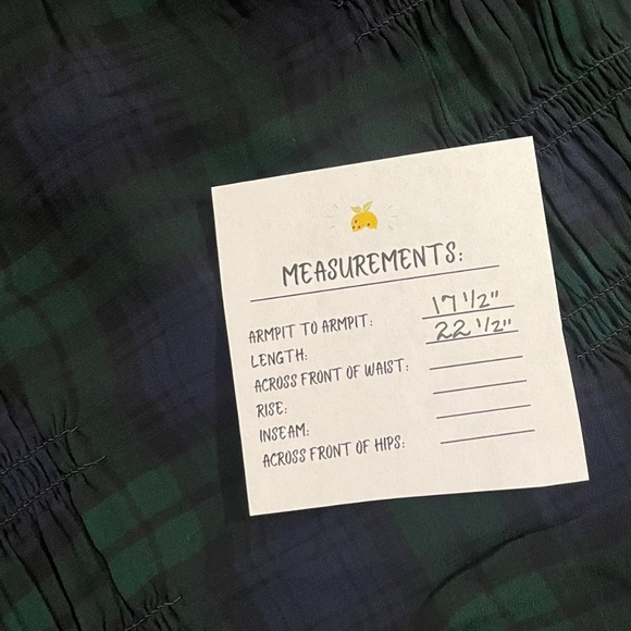 NEW!! J. CREW Chiffon Shirred-Waist Top Black Watch Tartan Plaid Copper Green 2 - Picture 14 of 14